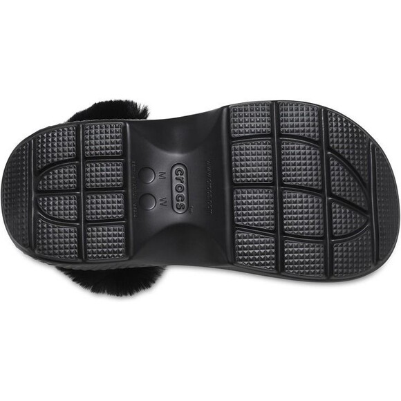 Crocs Stomp Lined Classic Clog Fuzzy Lined Slides Unisex Black Sz 38/7 NEW - Picture 6 of 6